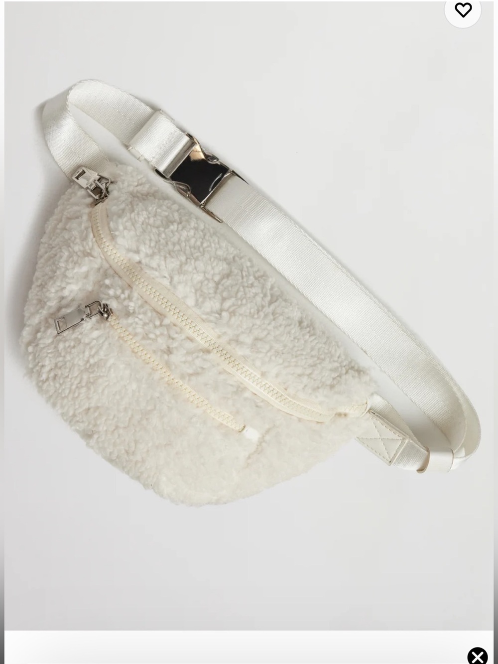 CARBON38 Sherpa Fannypack Crossbody Belt Bag Vanilla